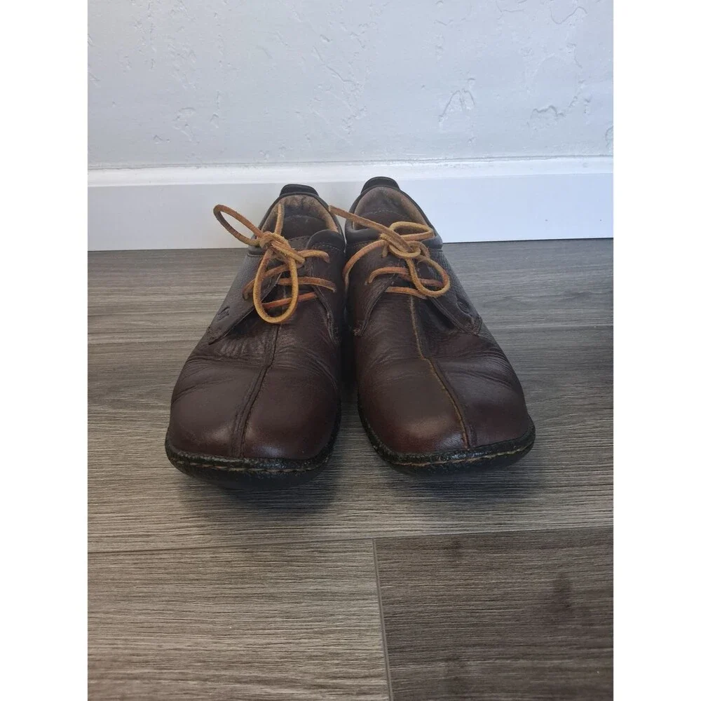 Born Women's Brown Leather Oxford Comfort Shoes Size 8.5 US 40 Handcrafted Lace